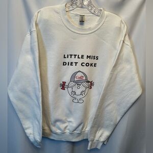 Little Miss Diet Coke Women’s Sweatshirt White With Graphic Print Size M/L